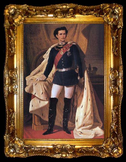 framed  Ferdinand von Piloty King Ludwig II of Bavaria in generals